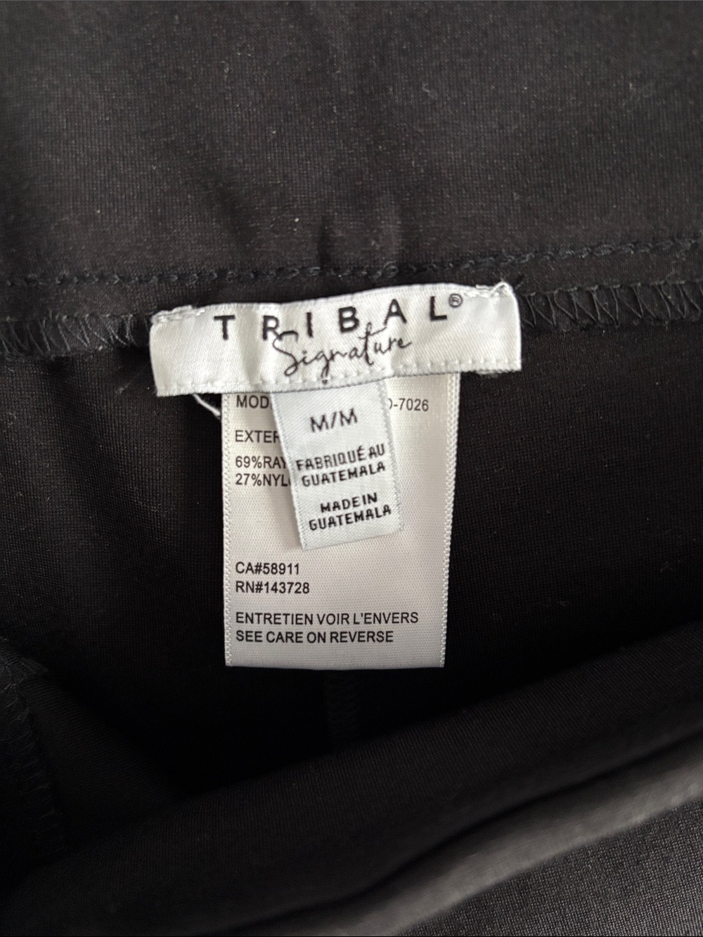 Tribal Black Wide-Leg Pull-On Pants - Picture 3 of 4